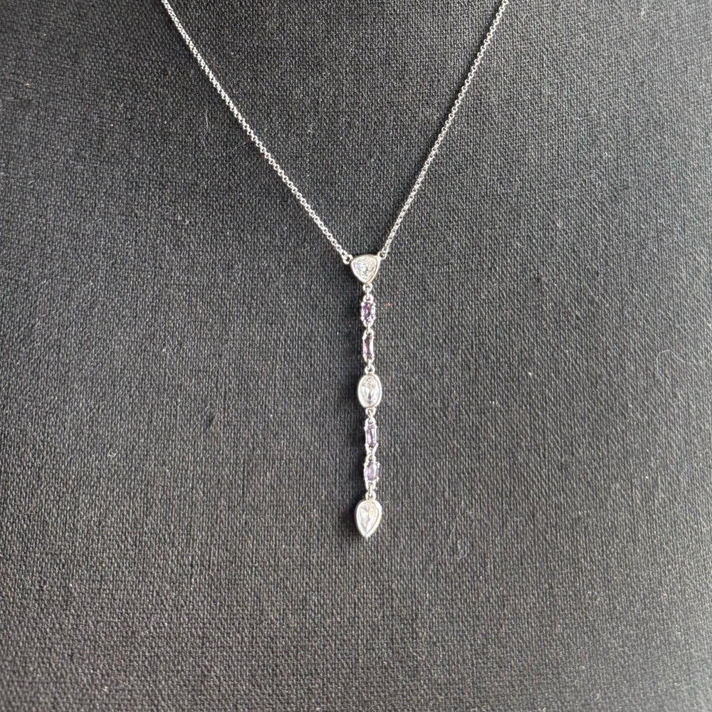 Bomb Party Stunning Silver Necklace with Purple Details